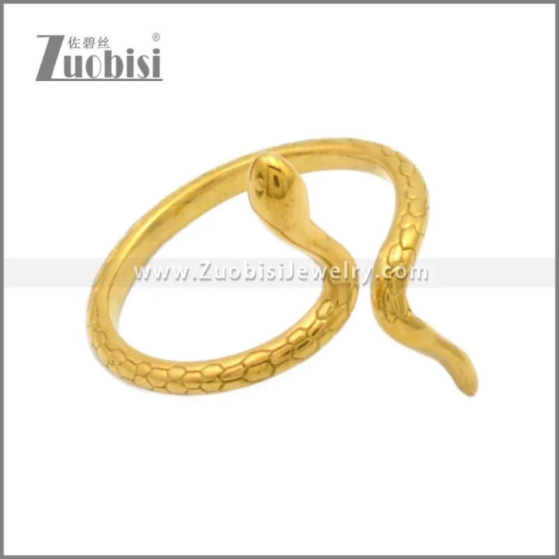 Gold Plating Stainless Steel Snake Ring r008911G