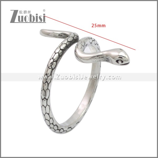 Adjustable Stainless Steel Snake Ring r008911SA