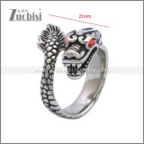 Retro Silver Stainless Steel Dragon Ring Adjustable r008918SH