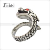 Retro Silver Stainless Steel Dragon Ring Adjustable r008918SH