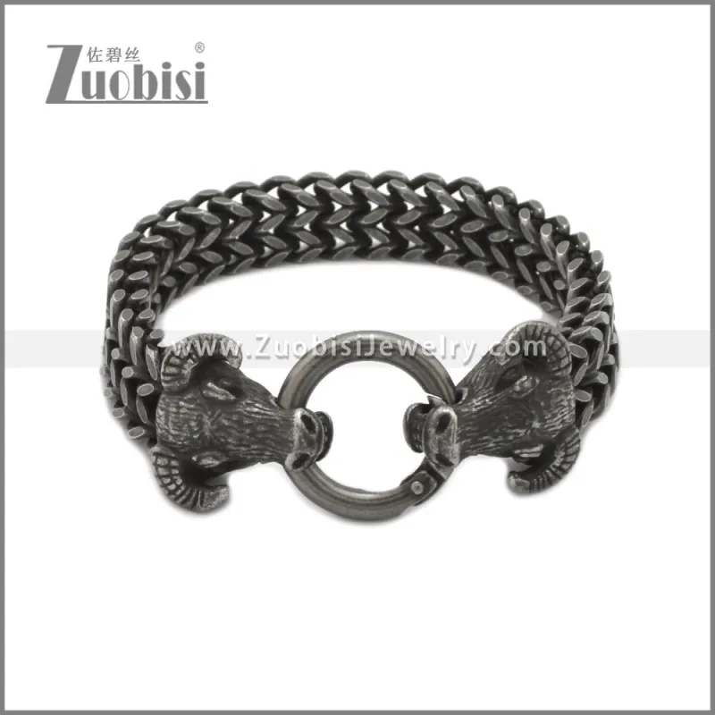 Antique Stainless Steel OX Bracelet b010132A