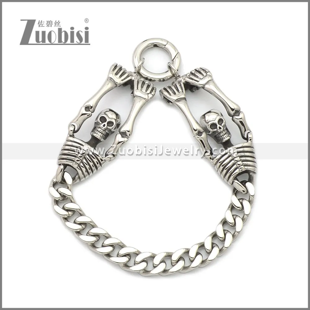 Stainless Steel Skeleton Skull Bracelet b010128S