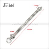 Silver Stainless Steel OX Bracelet b010132S