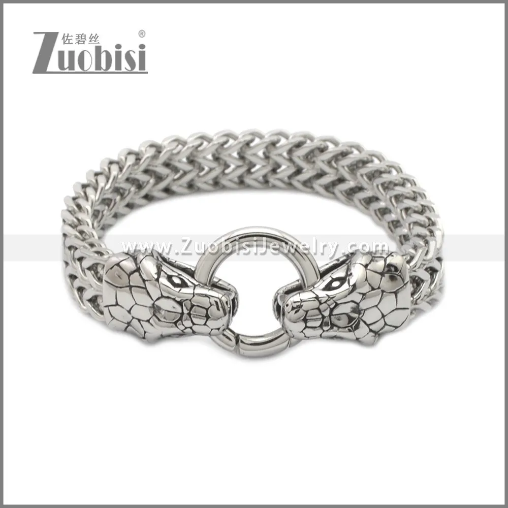 Polishing Silver Stainless Steel Snake Bracelet b010135S