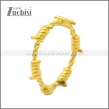 Shiny Gold Plating Stainless Steel Barbed Wire Ring r008966G