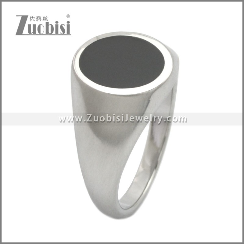 Matte Stainless Steel Enamel Ring r009056S1