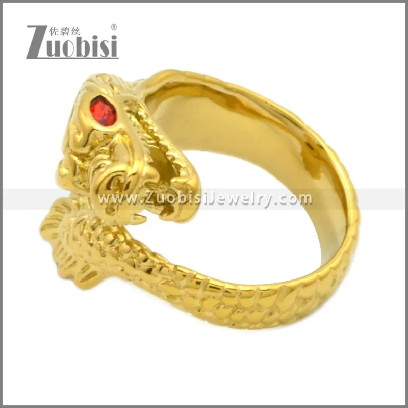 Your 24K Stainless Steel China Dragon Ring Gold Size 12 r009069G