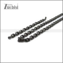8mm Wide Black Stainless Steel Jewelry Set s002985H