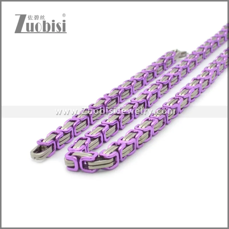 4mm Wide Stainless Steel Jewelry Set s002981S4
