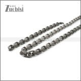 8mm Wide Stainless Steel Jewelry Set s002985A