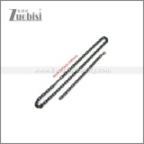 8mm Wide Black Stainless Steel Jewelry Set s002985H