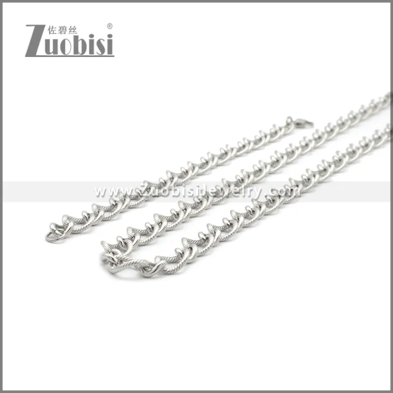 10mm Wide Stainless Steel Jewelry Set s002984S