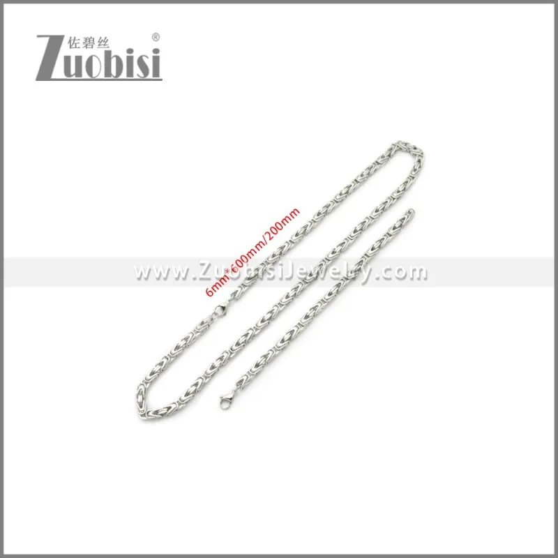 6MM Wide Stainless Steel Jewelry Set s002982S