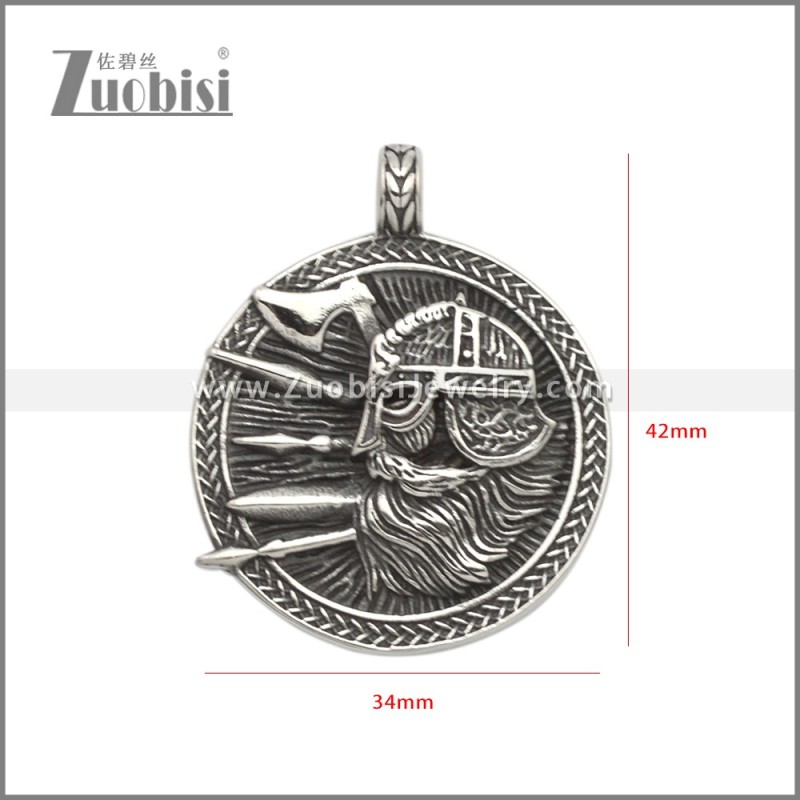 Stainless Steel Viking Warriors Pendant p011182SA