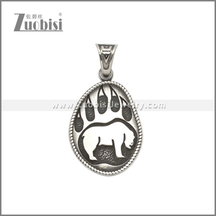 Norse Stainless Steel Viking Bear Pendant p011177SA