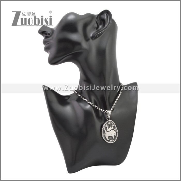Norse Stainless Steel Viking Bear Pendant p011177SA