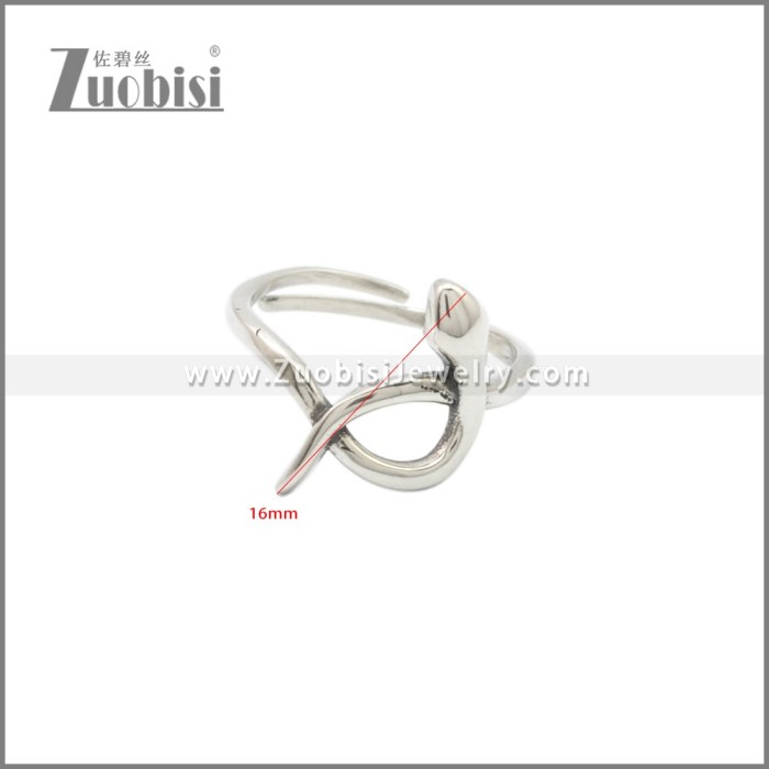 925 Sterling Silver Snake Ring r009128S