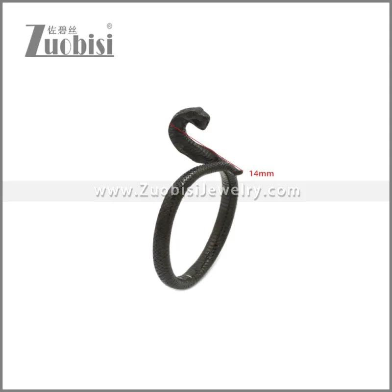 Black Stainless Steel Serpent Rings r009122H