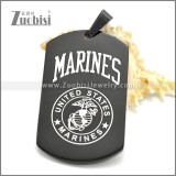 Black Stainless Steel Marines Dog Tag Pendant p010423H1
