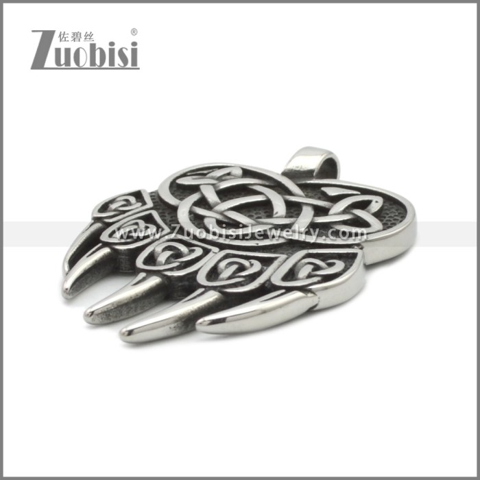 Stainless Steel Bear Paw Pendant with 2 sides Pattern p011228SA