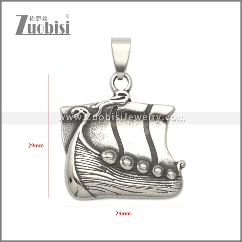 Retro Viking Boat Pendant p011233SA