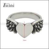 Stainless Steel Wing Heart Rings for Lady Bike Riders r009197SH