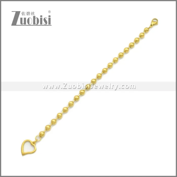 Gold Plated Stainless Steel Heart Bracelet b010218G