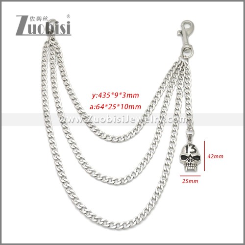 Mens Skull Wallet Chain for Jeans y000062S