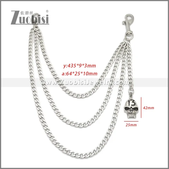 Mens Skull Wallet Chain for Jeans y000062S