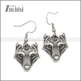 Viking Wolf Stainless Steel Hook Earrings e002250SA