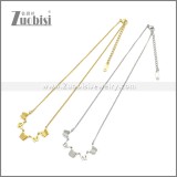 Golden Stainless Steel Butterfly Necklace n003329G