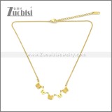 Golden Stainless Steel Butterfly Necklace n003329G