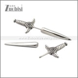 Stainless Steel Dagger Stud Earrings e002270S