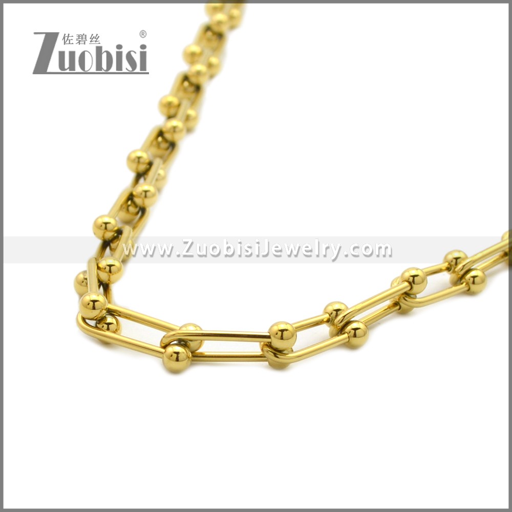 Stainless Steel Necklaces n003362G Zuobisi Jewelry