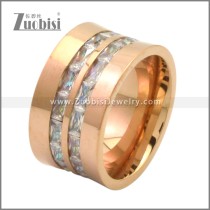 Bling Rose Gold Plated Stainless Steel Iced Out Ring r009468R