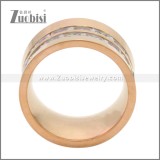 Bling Rose Gold Plated Stainless Steel Iced Out Ring r009468R