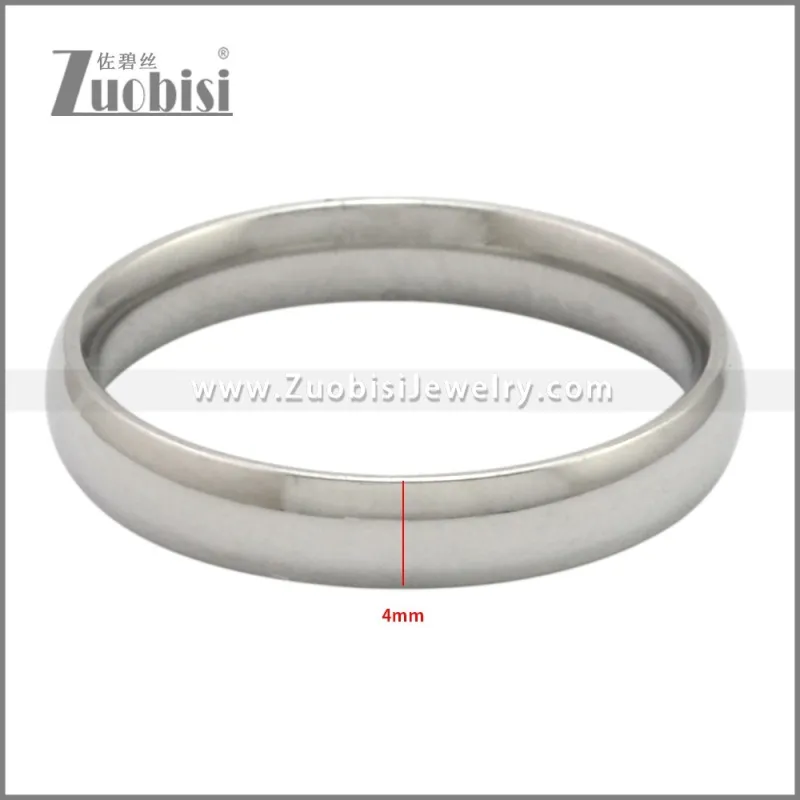 4MM Wide Silver Tone Stainless Steel Rings r009500S (10pcs price)