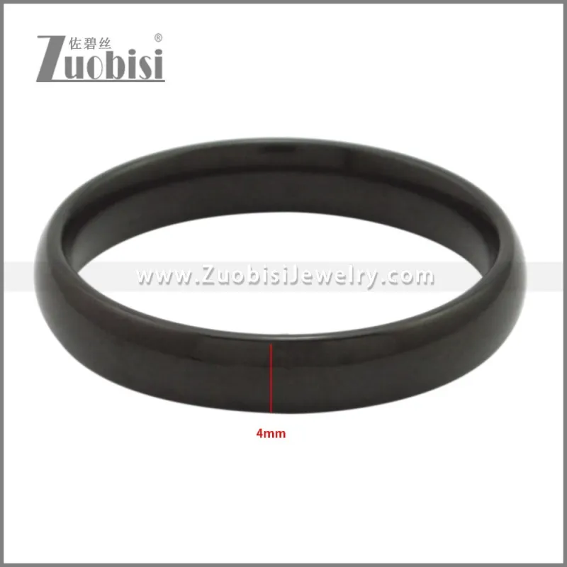 0.40CM Wide Black Plated Stainless Steel Rings r009500H (price for 10pcs)