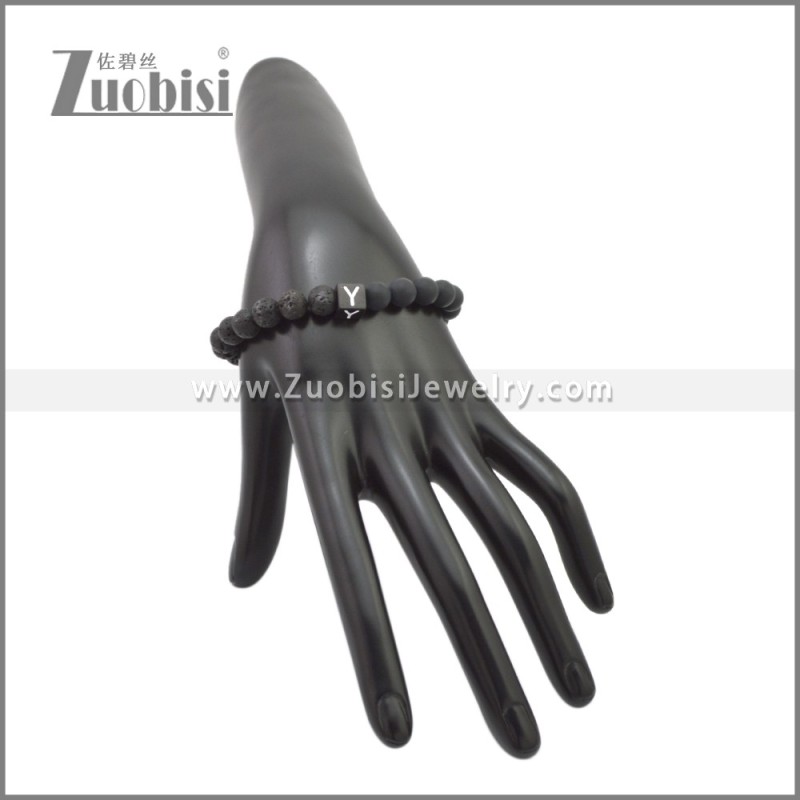 Quality Natural Stone Lava Beaded Bracelet for Men b010356H25