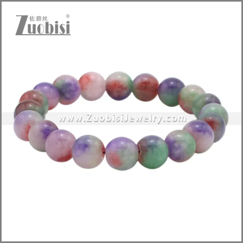 Purple Quartz Bead Adjustable Beaded Bracelet b010366C