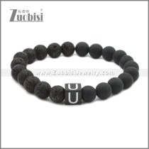 Adjustable Black Lava Stone Beaded Bracelet b010356H21