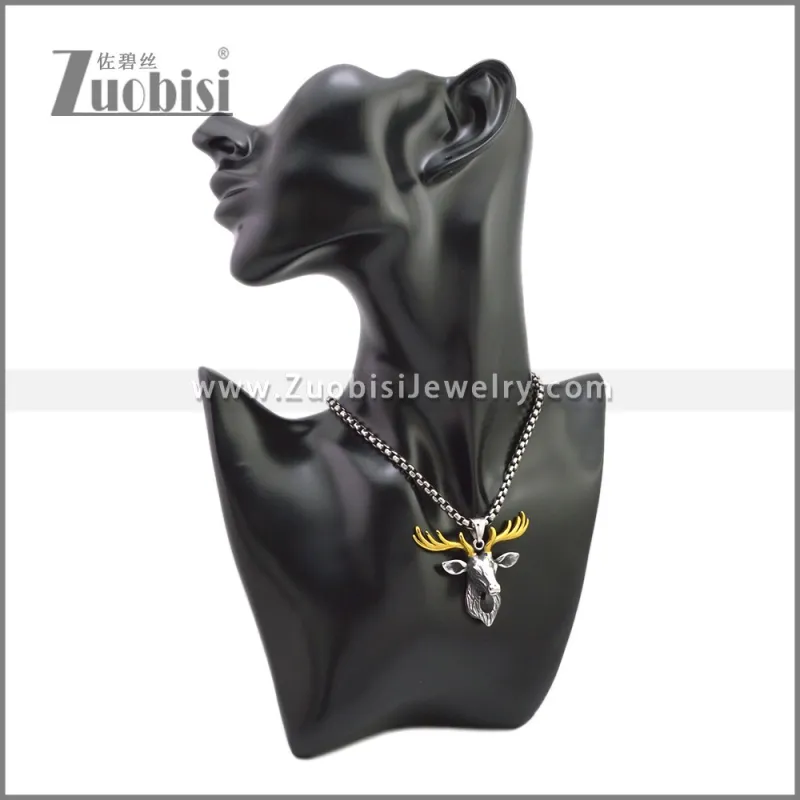 Stainless Steel Elk Pendant p011450SAG
