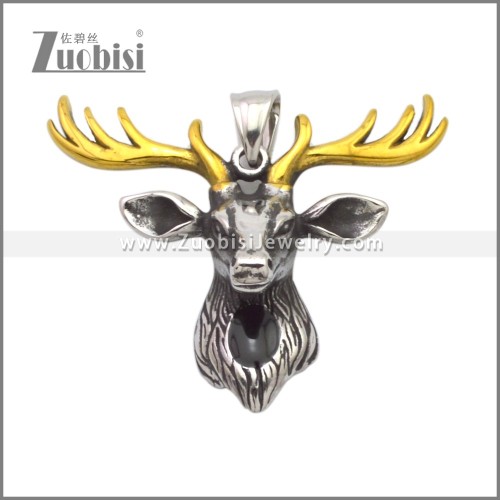 Stainless Steel Elk Pendant p011450SAG
