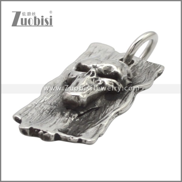 Stainless Steel Skull Dog Tag Pendants p011486SA