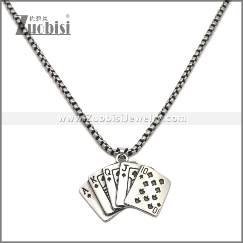 Stainless Steel Poker Card Pendant p011503SA