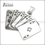 Stainless Steel Poker Card Pendant p011503SA