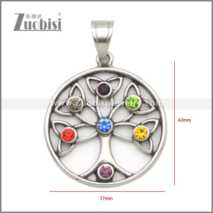 Stainless Steel Celtic Knot Tree of Life Charm p011537S