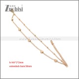 Rose Gold Stainless Steel Heart Charm Bracelet b010421R