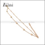 Rose Gold Stainless Steel Heart Charm Bracelet b010421R