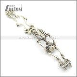 Stainless Steel Human Skeleton Bracelet for Punk Fans in 36mm Wide 21cm Long b003019